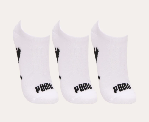 Kit de 3 meias cano baixo puma branco – 34-39
