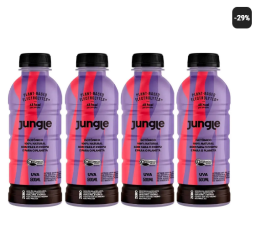 Kit 4 Unidades Isotonico Jungle 100% Natural Uva 500 ml