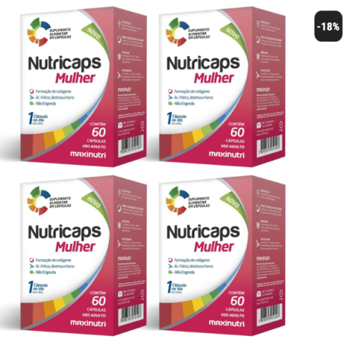 Kit com 4 Nutricaps Mulher 60 Cápsulas Maxinutri