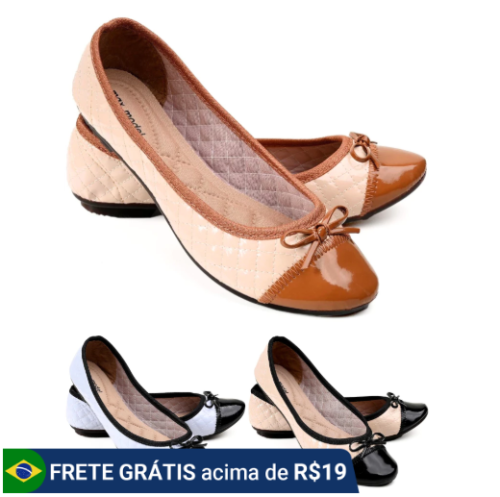 Sapatilha Feminina Flexível Leve Macia Confortável Casual Dia a Dia