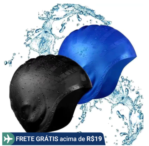 Touca de Natação à Prova d’Água Amarelo Roxo Unissex Cabelo Longo Cor Sólida Chapéu de Silicone Tamanho Único