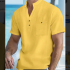 Camisa Henley com Capuz e Bloco de Cores Elástica para Homens – Roupa Esportiva Casual para Exteriores, Manga Longa, Detalhe de Botão, Lavável à Máquina