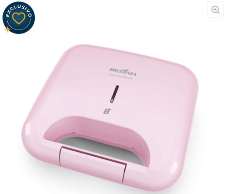 Sanduicheira Rosa Britânia 750W BGR05RS Antiaderente