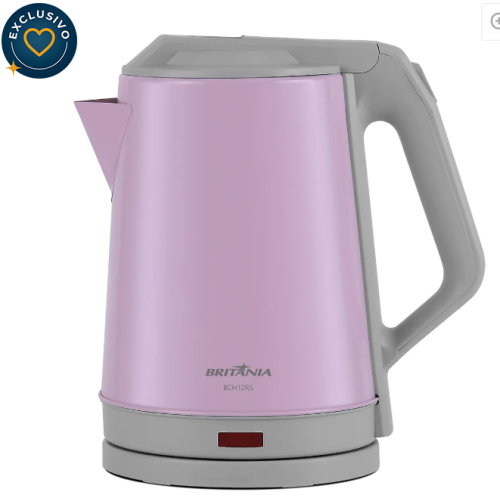 Chaleira Elétrica Rosa Britânia 1,9L Inox BCH12RS