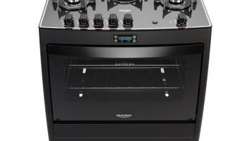 Fogão 5 Bocas Preto com Mesa de Vidro e Timer Digital Dako Supreme Black Glass Bivolt