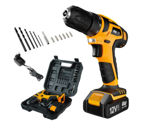 Furadeira e Parafusadeira Wap a Bateria 12V com Maleta 13 Peças BPF 12K3