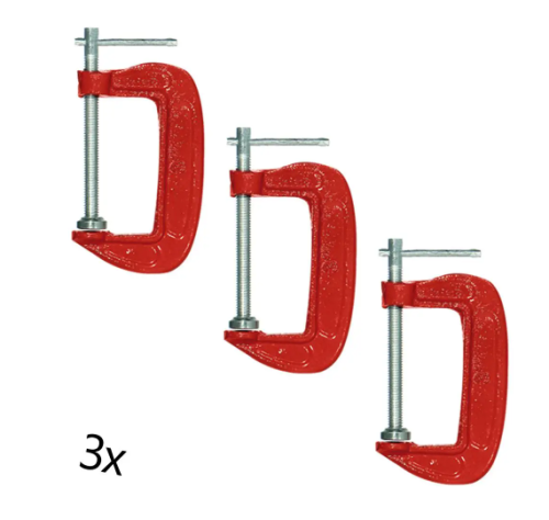 Grampos Sargento Tipo C Kit com 3 de 3 Polegadas Marcenaria 100mm – 123 Útil