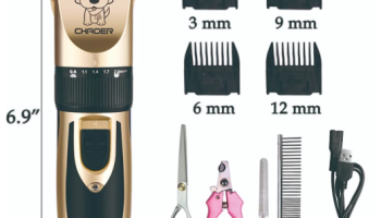 Kit Máquina Para Tosar Pet + Tesoura + Pente + Lixa Máquina Profissional Para Cachorro & Gato