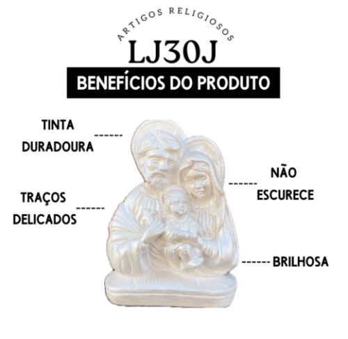 Kit 20un Sagrada Família 12cm Caixa Lembrancinha Batizado e Casamento