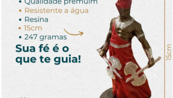 Xangô (D) 15cm – Resina – Umbanda candomblé