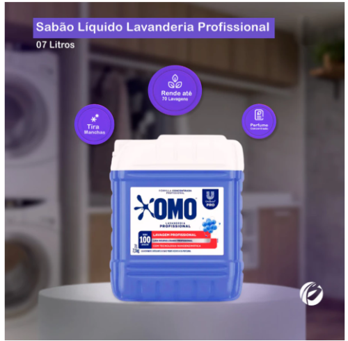 Lava Roupas Lavanderia Pro Líquido 7L Omo