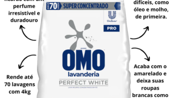 Lava Roupas Em Pó Perfect White Omo 4Kg