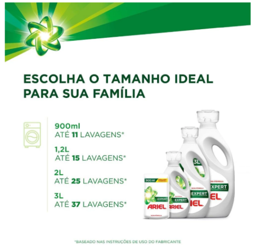 Kit com 3 Sabão Líquido Ariel Expert 2L