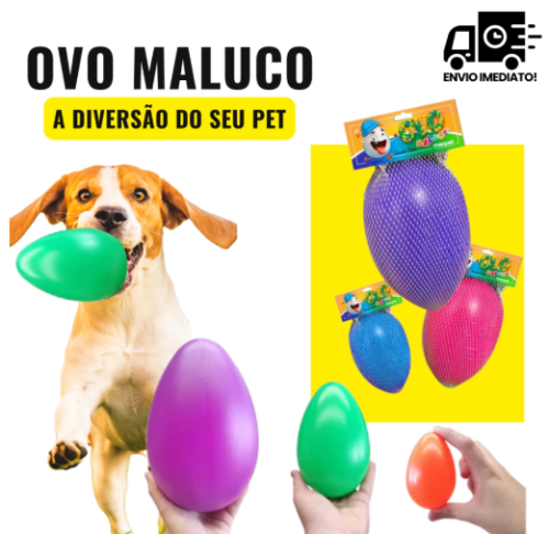 Brinquedo Interativo Mordedor para Cães e Gatos Ovo Maluco Pet