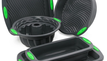 Conjunto de 5 Formas Para bolo Pães e Doces Material Silicone Premium Para Air Fryer Forno e Freezer