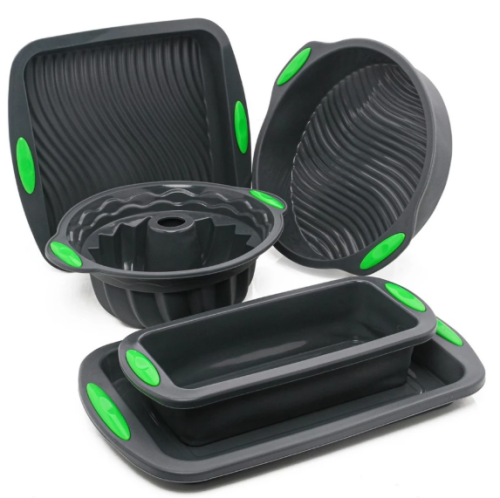 Conjunto de 5 Formas Para bolo Pães e Doces Material Silicone Premium Para Air Fryer Forno e Freezer