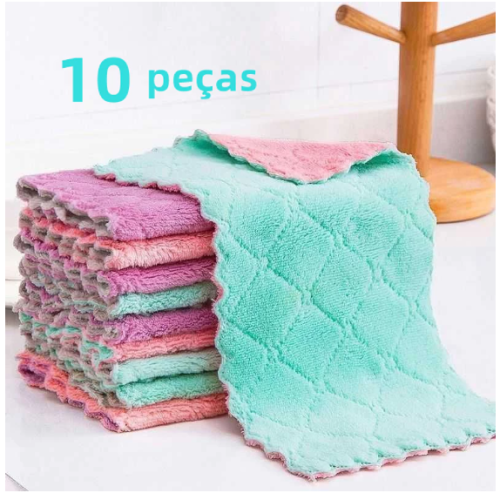 10 Peças Pano De Limpeza 25x15CM Pano Super Absorvente Microfibra Para Limpar De Cozinha