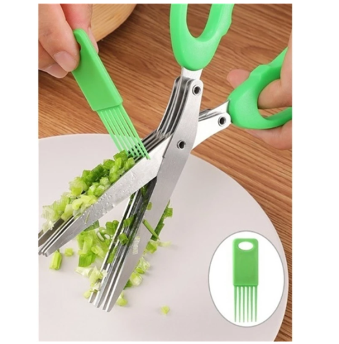 Tesoura para cozinha-Cortar Picar Legumes Verdura e Ervas 5 Lâminas Inox