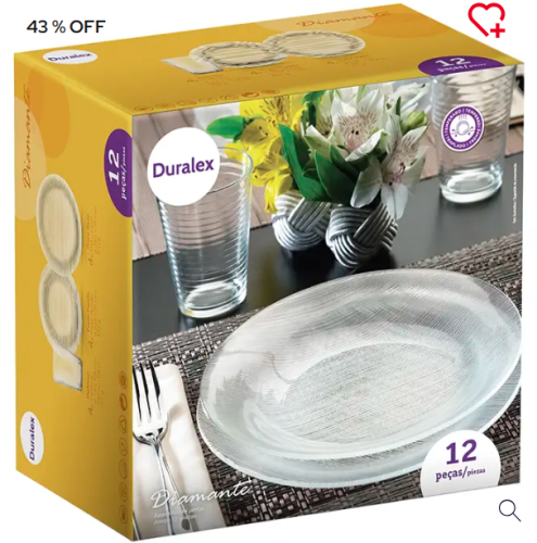 Aparelho de Jantar Diamante Duralex 12 peças
