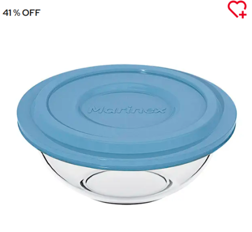 Tigela para Preparo Plus Marinex de 3L com Tampa Plástica