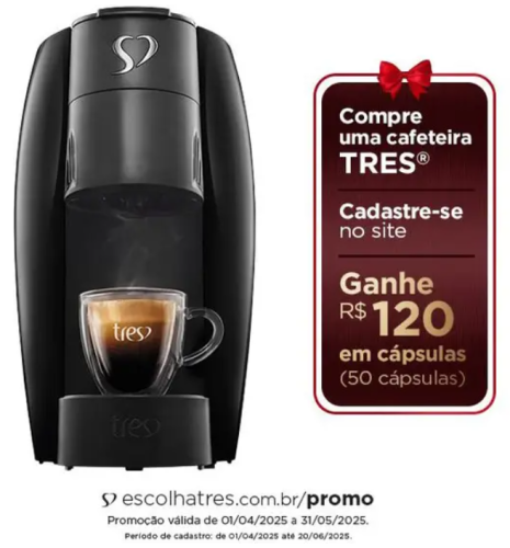Cafeteira Espresso 3 Corações Lov Preto
