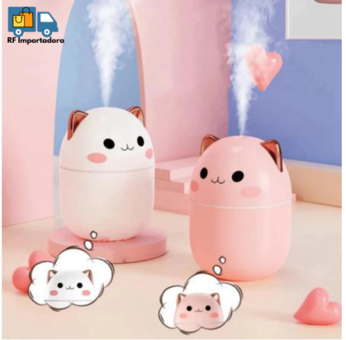 Umidificador De Ar Gatinho 200ML LED USB
