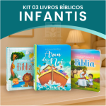 Kit 3 Livros Incentivo a Vida Cristã para Bebês | Meu Livro Fofinho Bíblico Animais da Bíblia Arca de Noé Capa Dura