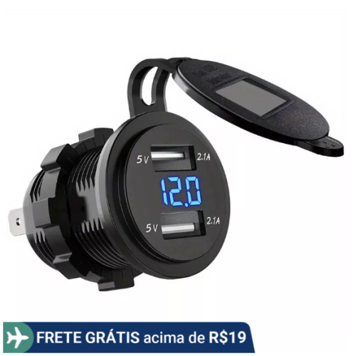 Dual USB 12 V/24 Moto Carregador Guiador À Prova d’Água 5 2.1A para Telefone Móvel