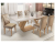 Mesa Alvorada 180 Tp Mdf Vidro canto Reto 6 Cadeiras Rufato