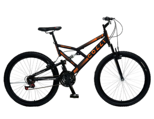 Bicicleta Aro 26 Colli GPS 21 Marchas Freio V-Brake em Aço Carbono – Preto Fosco