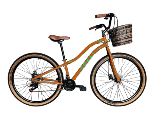 Bicicleta Aro 29 Colli Viena 21 Marchas Freio a Disco com Cestinha – Bronze
