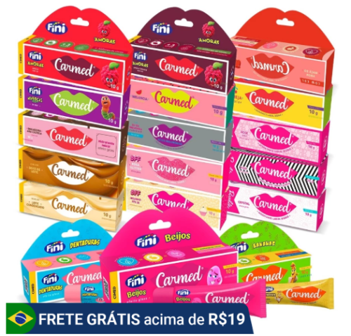 Hidratante Labial Carmed Crystal Pink Rose Gold Dentadura Beijo Banana Beijinho Rosa Glitter