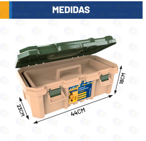 Caixa de Ferramentas Grande Reforçada Tática Fecho Metal 18.3″ Maleta Ferramentas PescaR$29,99 – R$99,99