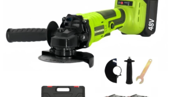 Lixadeira Esmerilhadeira Angular Recarregável Com 2 Baterias 48v – 100 MM + Maleta e Acessórios