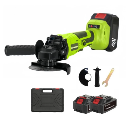Lixadeira Esmerilhadeira Angular Recarregável Com 2 Baterias 48v – 100 MM + Maleta e Acessórios