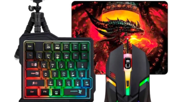 Kit Mobilador Gamer Completo One Hand Uma Mao Otg Tipo C + Otg Micro 7 Peças