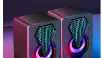 Caixa de som Pc Gamer Com Luz RGB Estéreo 2.0 Para Computador Notebook
