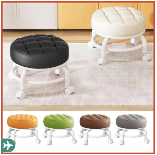 360 ° Cadeira De Banqueta Giratória Redonda Ajustável Com Rodas De Sela Para Cozinha Spa Home bunverbr