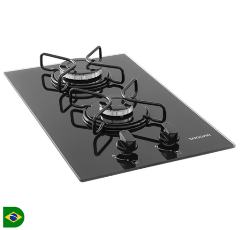 Cooktop Mesa De Vidro 2 Queimadores FG2002AVP Suggar Bivolt