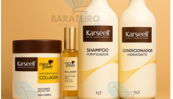 Kit Karseell Máscara 500g + 1 Shampoo 1L+ 1 Condicionador 1L + Òleo 60ml