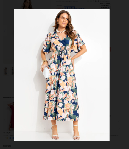 Quintess – Vestido Floral Pincelado em Malha Fria