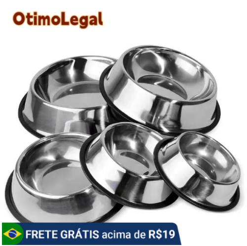 Comedouro E Bebedouro Inox Para Pet Cachorro Gato E Outros!!!