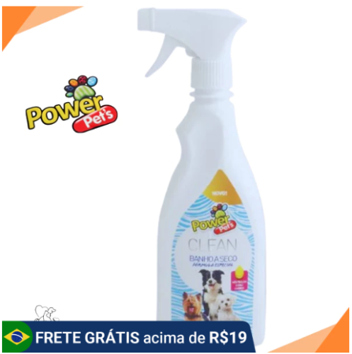Banho a Seco para Cães e Gatos Spray 500ml Power Pets