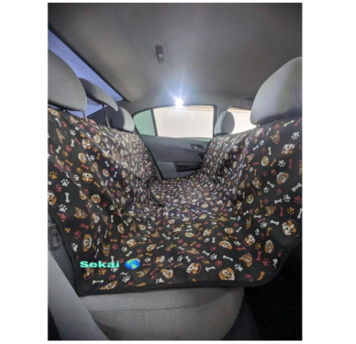 Capa Protetora Banco Traseiro Estampado Pet + Cinto de Segurança Pet