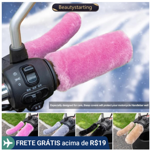 4 Pçs Universal Motocicleta Veículo Elétrico Alça Capa Guiador À Prova De Frio Quente Acolchoado Modelos Inverno Q8U6