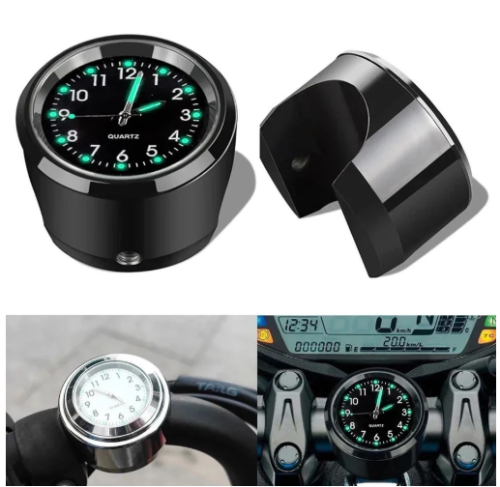Relógio De Quartzo De Alumínio Universal Luminoso Montagem No Guiador Para Motocicleta Scooter Bicicleta Display Tempo À