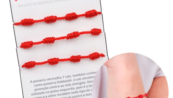 Kit 3 Pulseira Vermelha De Sete Nós Kabbalah P/afastar O Mal