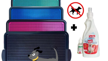 Kit Sanitário Canino Pet + Educador Pet Xixi Sim Pode Xixi Não Pode Tapete Higiênico para Cães