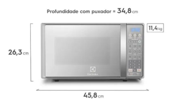 Micro-ondas Electrolux 20L cor Inox Espelhado com Função Tira Odor (MT30S)