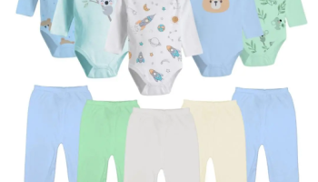 Kit 10 Pçs Bebê Body Longo Estampado ou Liso e Mijão Algodão – Koala Baby